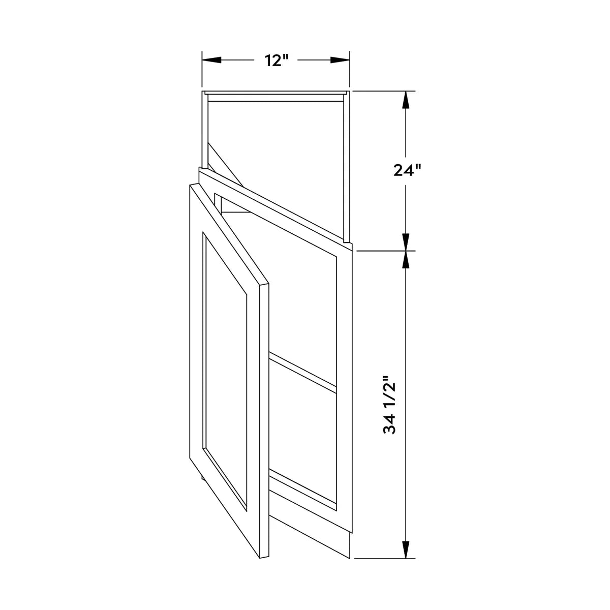 Craft Cabinetry Modern Gray 12"W Corner Base Cabinet