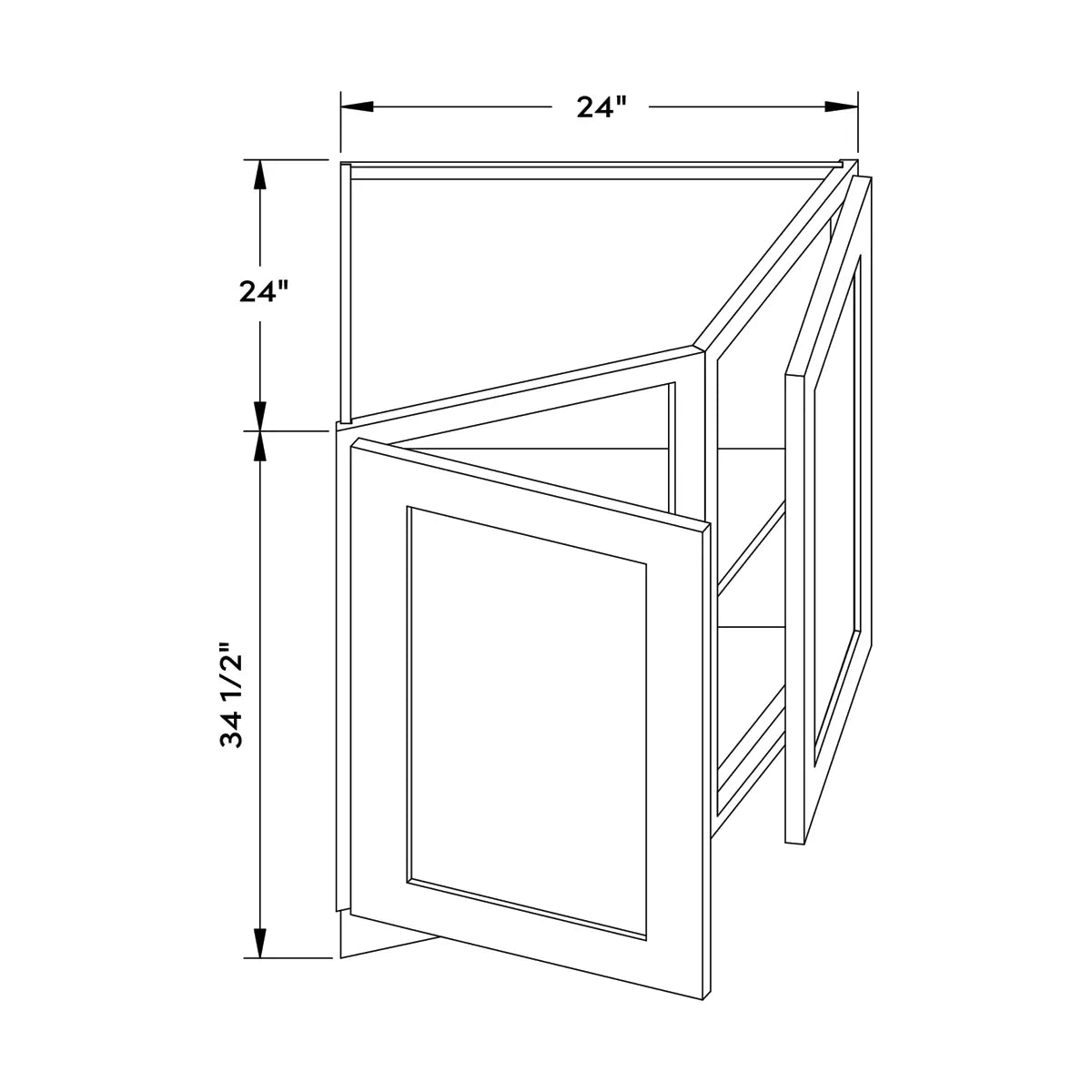 Craft Cabinetry Stain Gray 24”W Base End Cabinet