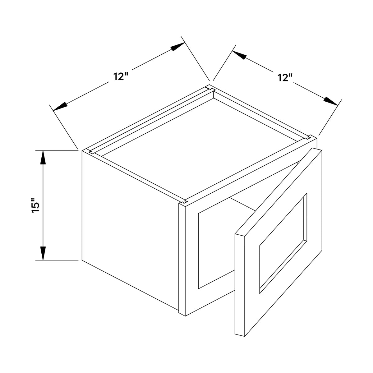 Craft Cabinetry Midnight 12”W x 15”H Wall Cabinet