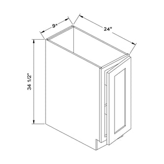 Craft Cabinetry Pure White 9"W Base Cabinet