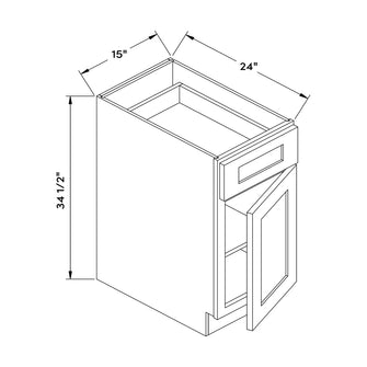 Craft Cabinetry Pure White 15"W Base Cabinet