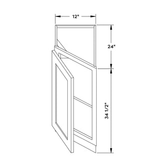 Craft Cabinetry Pure White 12"W Corner Base Cabinet