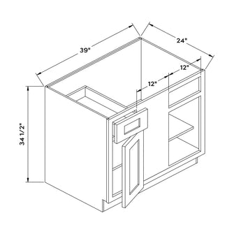 Craft Cabinetry Aqua 39”W Corner Base Cabinet