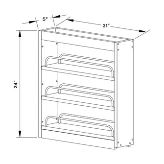 Craft Cabinetry Modern Gray 5"W Spice Pull Out Base Upgrade