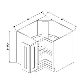 Craft Cabinetry Modern Gray 33"W Corner Base Cabinet