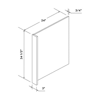 Craft Cabinetry Stain Gray Dishwasher End Panel with 3" Filler