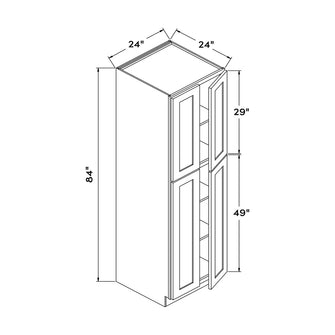 Craft Cabinetry Pure White 24"W x 84"H Pantry Cabinet