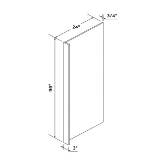 Craft Cabinetry Stain Gray 24" Refrigerator End Panel with 3" Filler