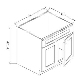 Craft Cabinetry Pure White 24"W Sink Cabinet