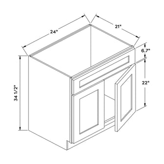 Craft Cabinetry Modern Gray 24"W Vanity Base Cabinet