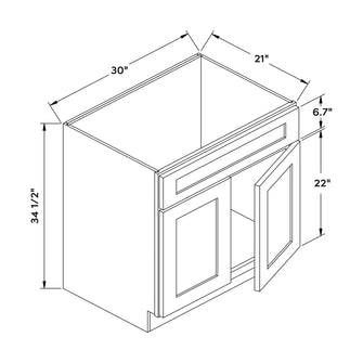 Craft Cabinetry Stain Gray 30”W Vanity Base Cabinet