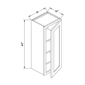 Craft Cabinetry Modern Gray 9"W x 42"H Wall Cabinet