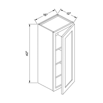 Craft Cabinetry Stain Gray 15”W x 42”H Wall Cabinet