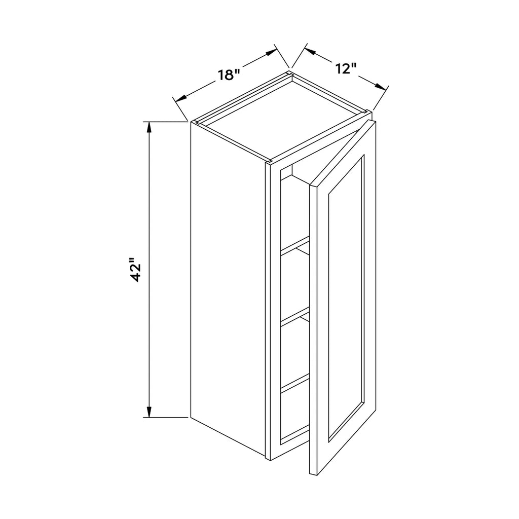 Craft Cabinetry Midnight 18”W x 42”H Wall Cabinet | W1842