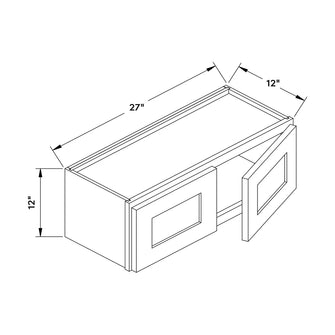 Craft Cabinetry Pure White 27"W x 12"H Wall Cabinet