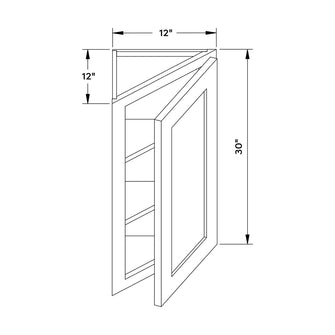 Craft Cabinetry Pure White 12"W x 30"H Wall Angle Corner Cabinet