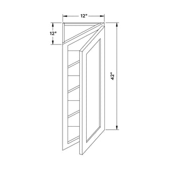 Craft Cabinetry Stain Gray 12”W x 42”H Wall Angle Corner Cabinet