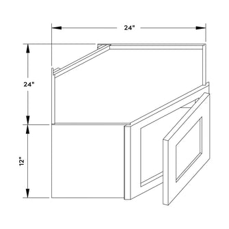 Craft Cabinetry Stain Gray 24”W x 12”H Wall Diagonal Corner Cabinet