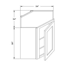 Craft Cabinetry Stain Gray 24”W x 30”H Wall Diagonal Corner Cabinet