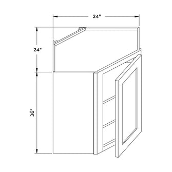 Craft Cabinetry Pure White 24"W x 36"H Wall Diagonal Corner Cabinet