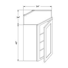 Craft Cabinetry Pure White 24"W x 42"H Wall Diagonal Corner Cabinet