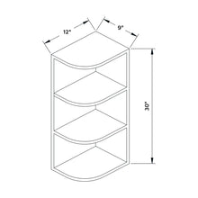 Craft Cabinetry Midnight 9”W x 30”H Wall End Shelf